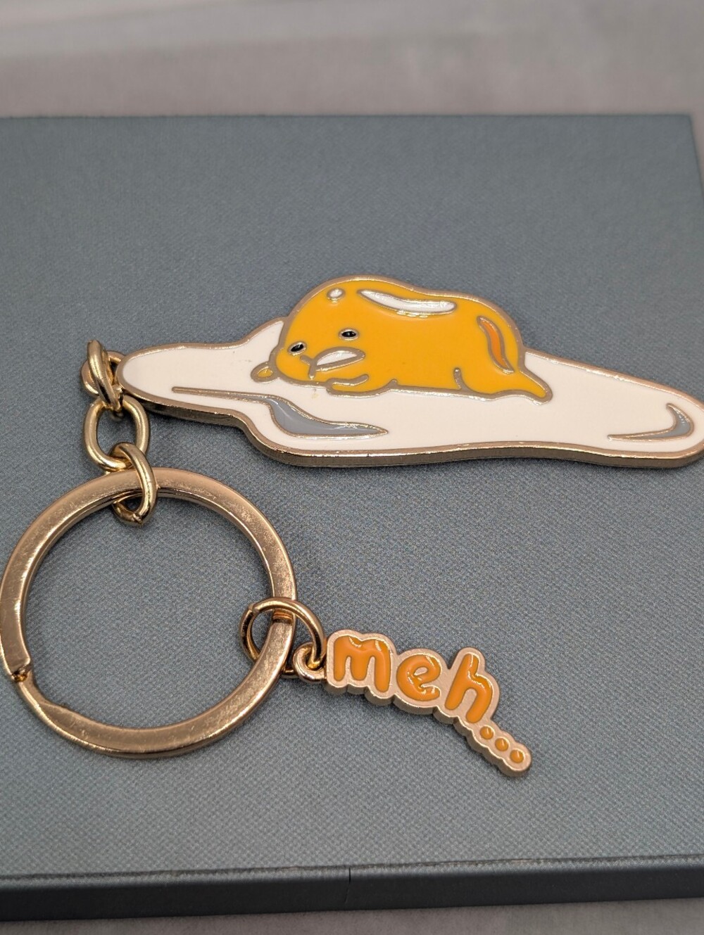 Sanrio Gudetama 2023 “Meh…” Enamel Keychain Bag Charm Kawaii | M319